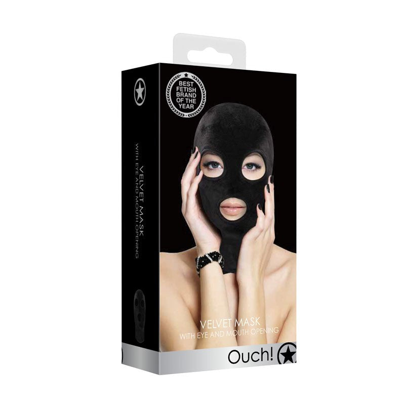 OUCH! Velvet & Velcro Mask with Open Eye and Mouth Masks And Blindfolds