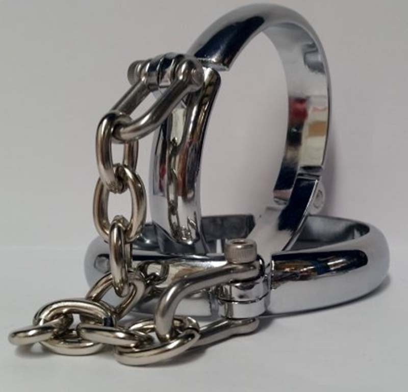 Oval Cold Steel Bondage Cuffs Collars And Cuffs