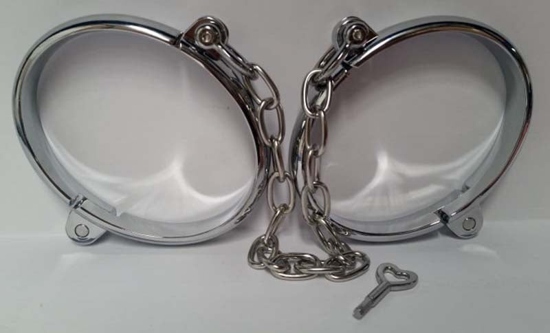 Oval Cold Steel Bondage Cuffs Collars And Cuffs