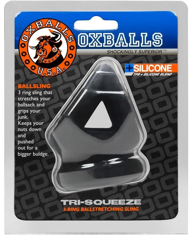 Oxballs Tri-Squeeze 3-Ring Ballstretching Sling Ball and Cock Toys