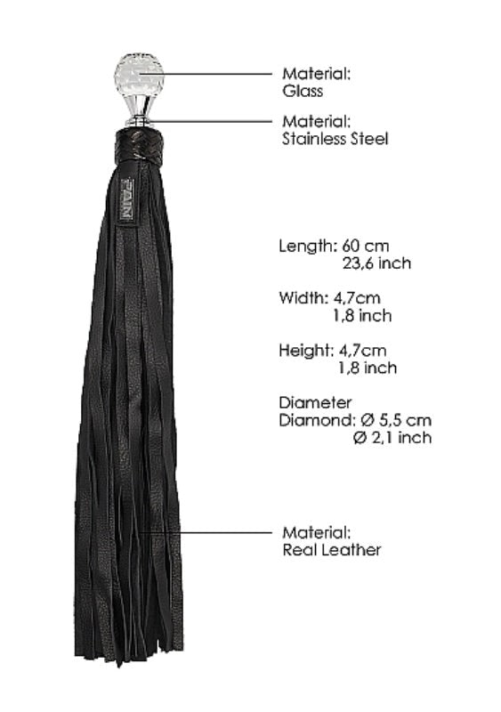 Pain Classic Designer Flogger with Round Sparkling Handle Whips And Crops