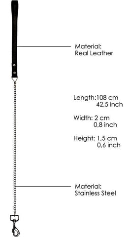 Pain Leather Handle Chain Lead - Collars and Leads
