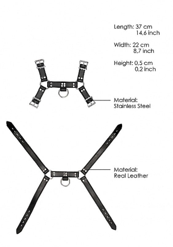 Pain Leather Male Chest Harness Cuffs And Restraints