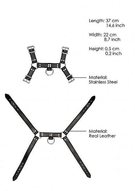 Pain Leather Male Chest Harness - Cuffs and Restraints