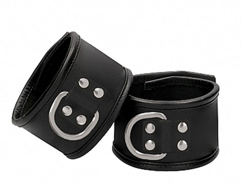 Pain Restraint Handcuff with Padlock Black - Cuffs and Restraints