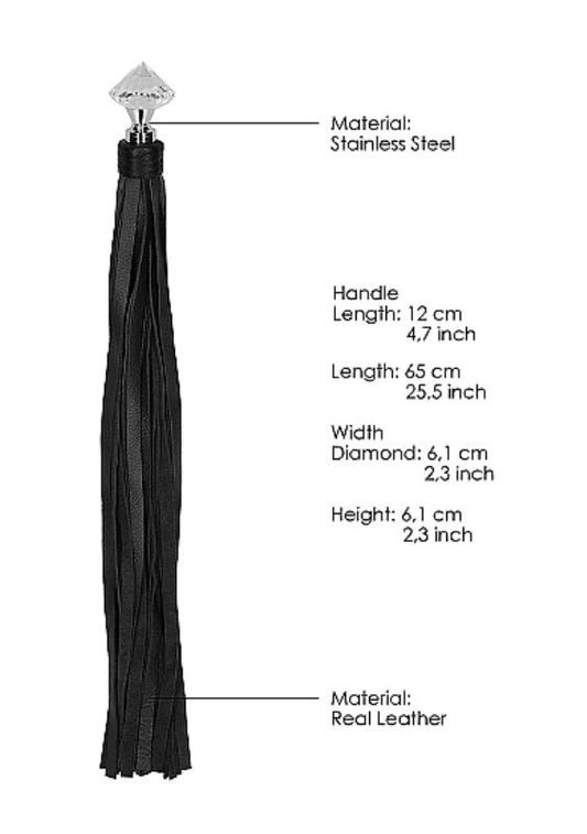 Pain Sparkling Pointed Handle Leather Flogger Whips And Crops