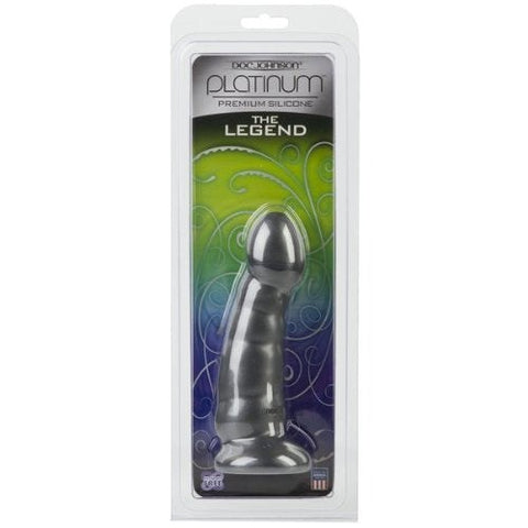 Doc Johnson Platinum The Legend Silicone Dildo Charcoal - Non-Realistic Dildos