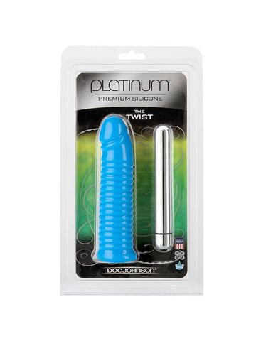 Doc Johnson Platinum The Twist Ribbed Design Dildo - Non-Realistic Dildos