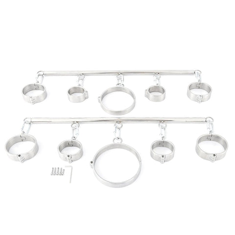 Refined Restraint - Luxurious Stainless Steel Bondage Kit - Spreaders and Hangers