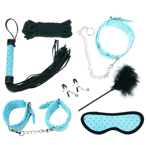 Plush SM Bondage Kit 7 Pcs Purple Bondage Kits