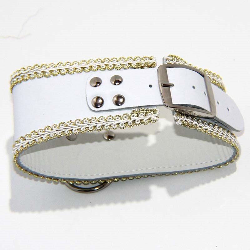 Posture Collar in White with O Ring Heavy Fancy Dress Ups