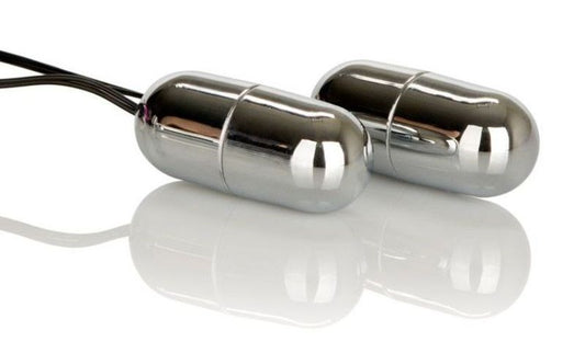 Power Play Dual Silver Remote Control Bullet - Bullet Vibrators