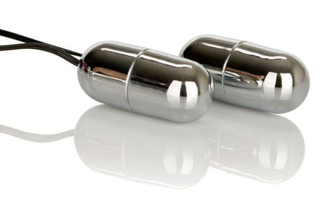 Power Play Dual Silver Remote Control Bullet - Bullet Vibrators