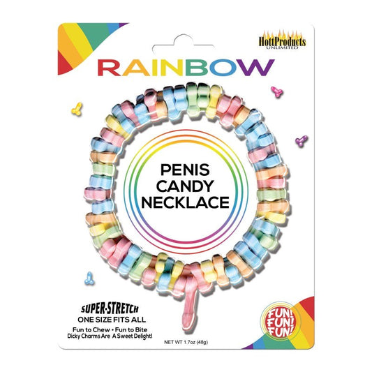 Rainbow Penis Candy Necklace - Bachelorette and Bucks