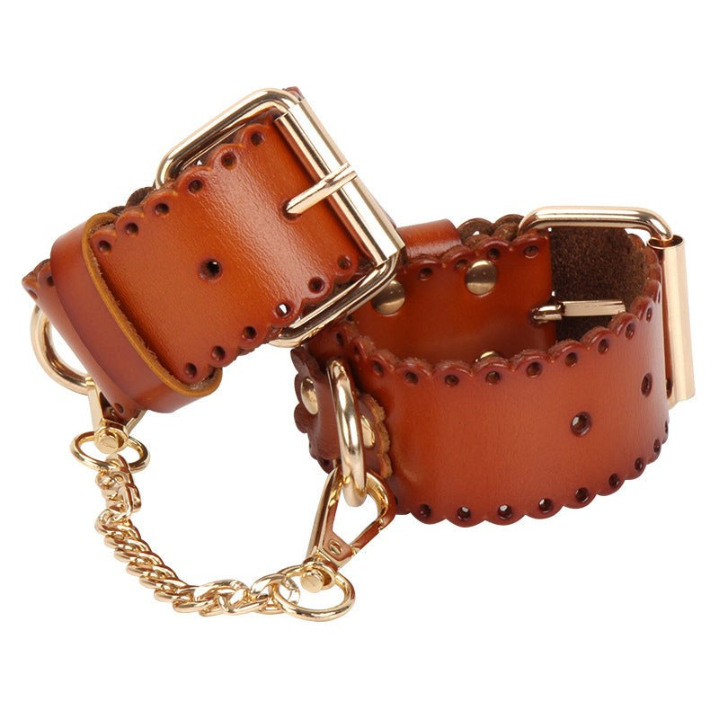 Real Leather Handcuffs Collars And Cuffs