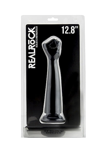 RealRock 12.8 inch Realistic Fist Black - Realistic Dildos