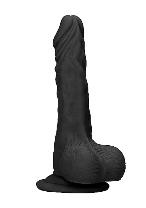 Realrock Skin Dildo with Balls Black Realistic Dildos