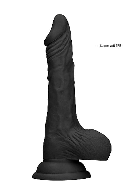 Realrock Skin Dildo with Balls Black Realistic Dildos