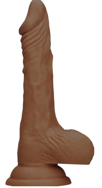 Realrock Skin Dildo with Balls Brown Realistic Dildos