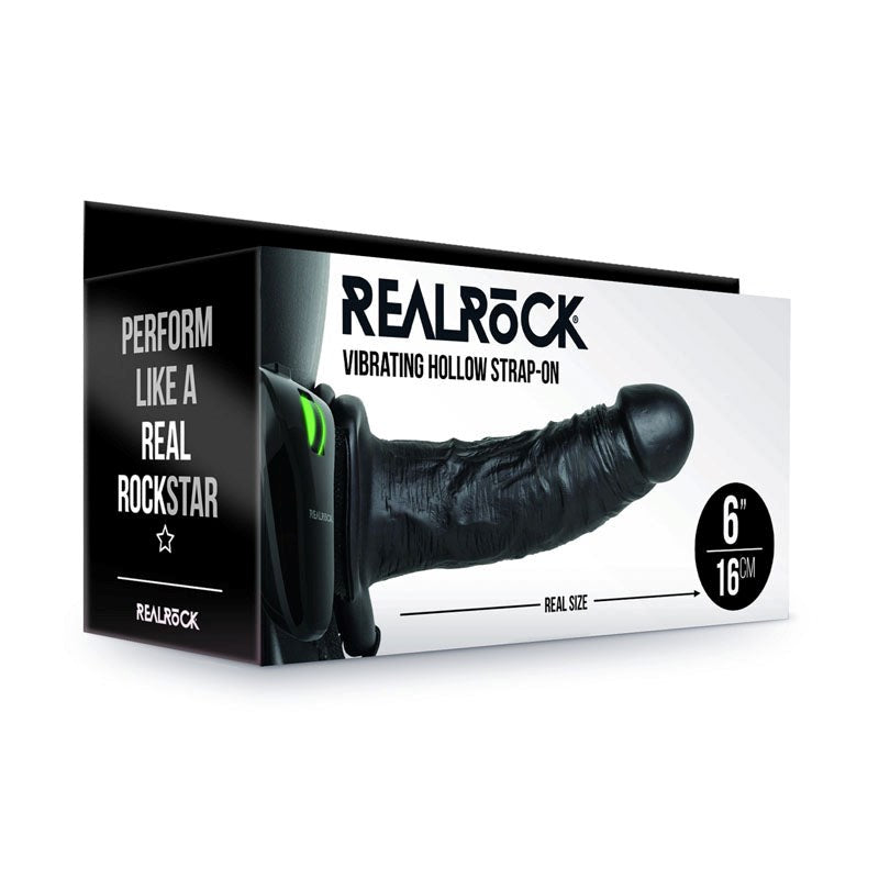 REALROCK Vibrating Hollow Strap-on - 15.5 cm Realistic Dildos