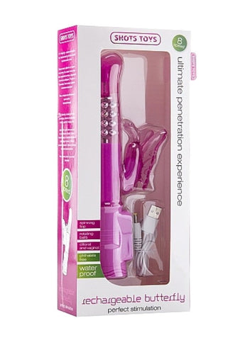Rechargeable Silicone Butterfly Pink - Rabbit Vibrators