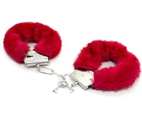 Red Lovers Metal Cuffs Restraint Kit 5 Piece - Bondage Kits