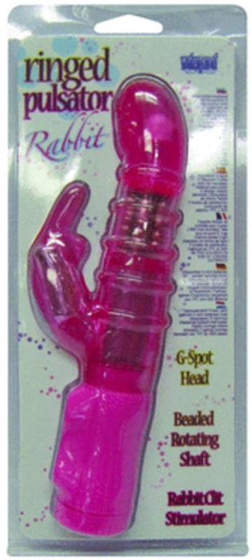 Ringed Pulsating Rabbit 7 Function G Spot Head Pink - Rabbit Vibrators