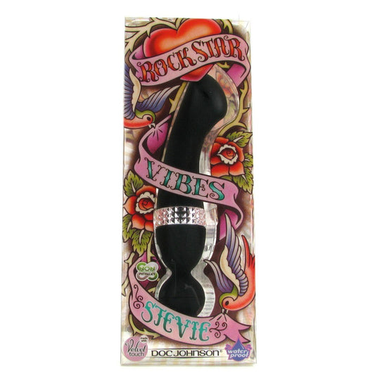 Doc Johnson Rock Star G-Spot Vibrator Stevie Black - Waterproof Vibrators