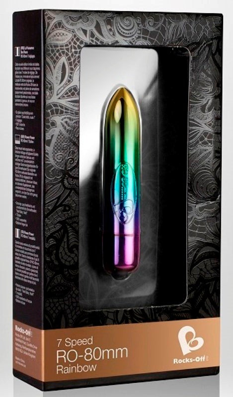 Rocks Off 7 Speed 80mm Rainbow Bullet Vibrators