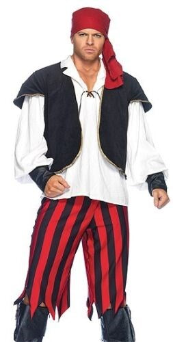 Leg Avenue Rogue Pirate Costume - Daring Linen Outfit Fancy Dress Ups