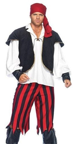 Leg Avenue Rogue Pirate Costume - Daring Linen Outfit - Fancy Dress Ups