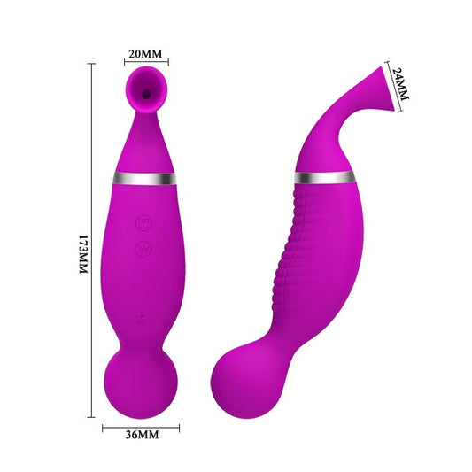 Romance Swan Dual Function Vibrator and Sucker - Clit Ticklers and Pulsators