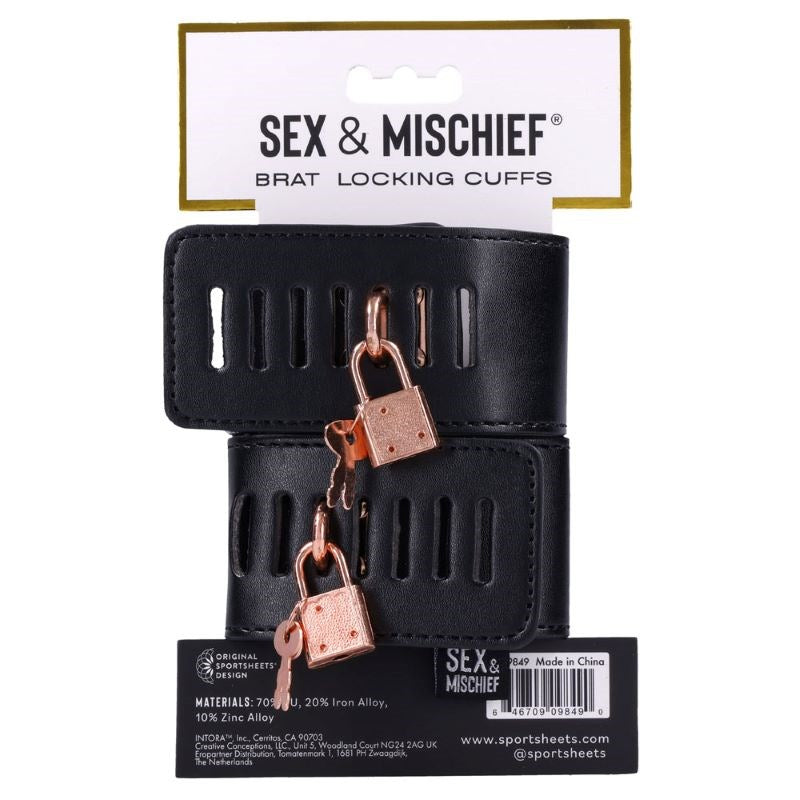 S&M Brat Locking Cuffs Cuffs and Restraints