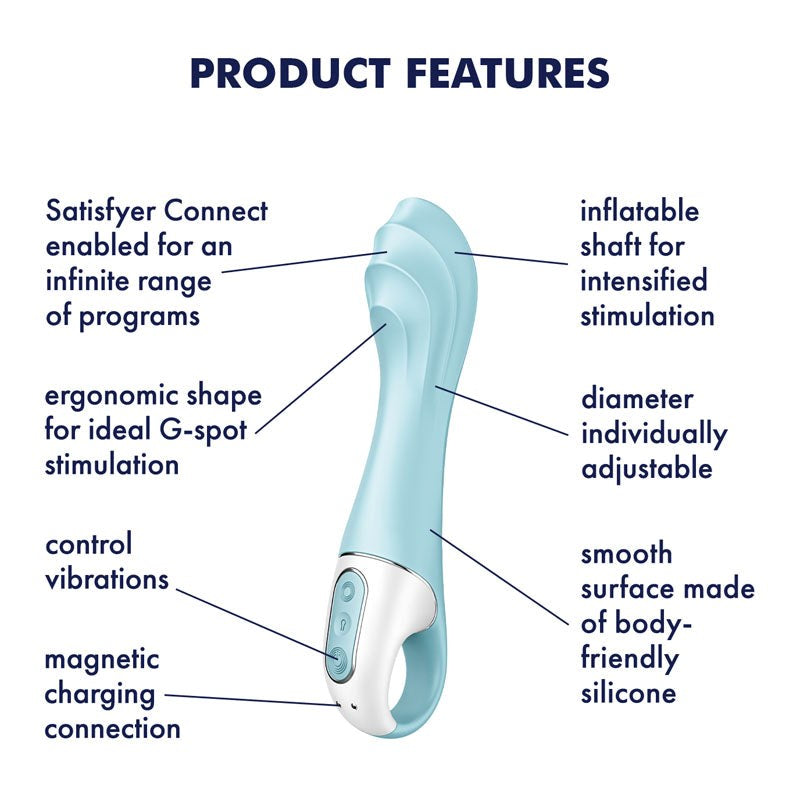 Satisfyer Air Pump Vibrator 5 Blue Remote Control Vibrators