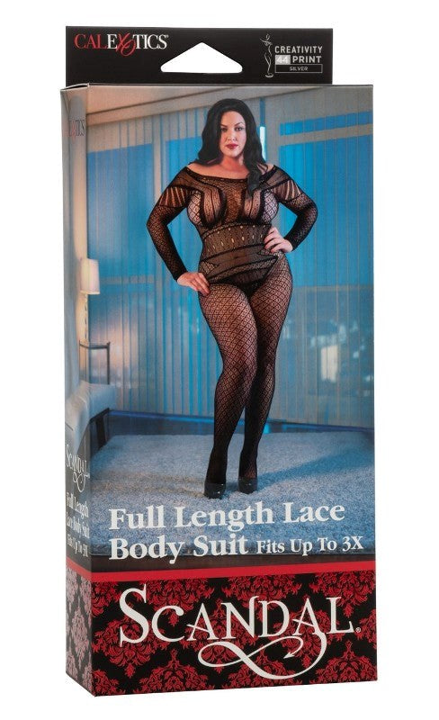 Scandal Plus Size Full Length Lace Body Suit Hosiery