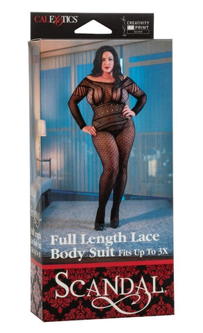 Scandal Plus Size Full Length Lace Body Suit - Hosiery