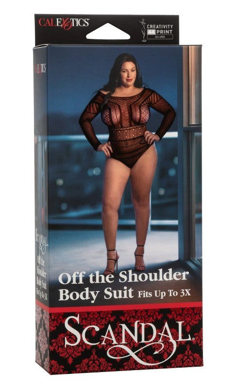 Scandal Plus Size Off the Shoulder Body Suit Hosiery