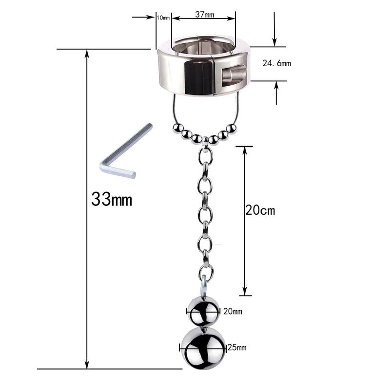 Scrotum Testicle Restraint Chain Ball and Cock Toys