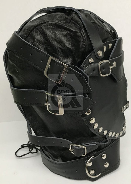 BDStyle Leather Studded Sensory Deprivation Experience - Bondage Hoods