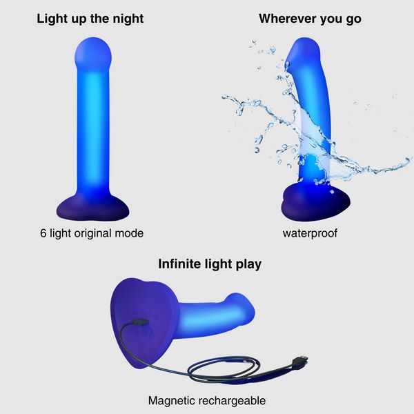 STRAP-ON-ME Glow LED Realistic Dildo Purple Realistic Dildos