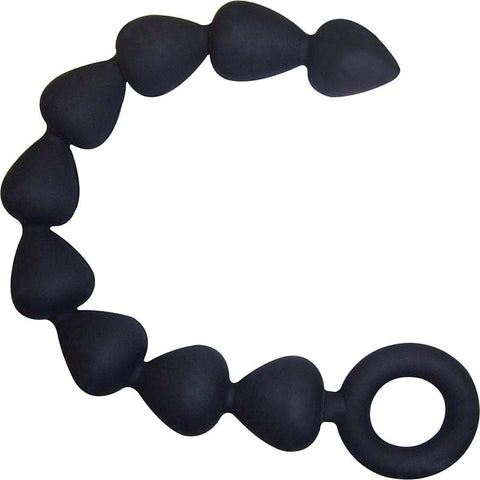 Sex & Mischief Black Silicone Anal Beads - Anal Beads and Balls