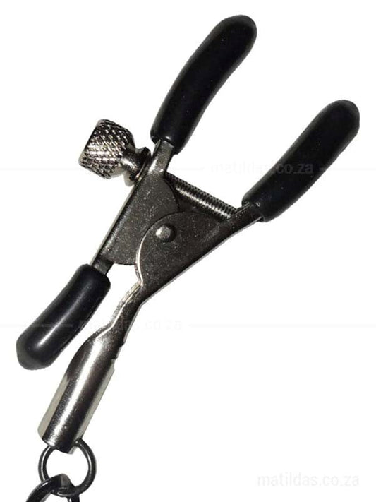 Indulge in Kinky Bliss with Sex & Mischief's Chained Nipple Clamps Nipple and Clit Clamps