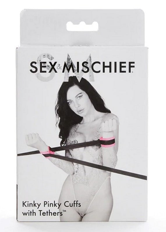 Sex and Mischief Kinky Pinky Cuffs with Tethers Cuffs And Restraints