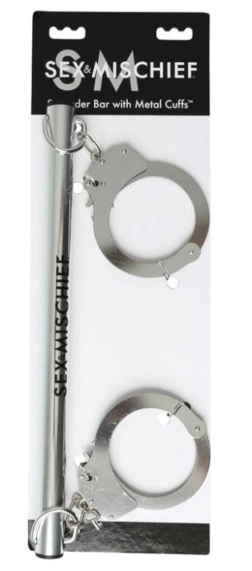 Sex and Mischief Spreader Bar with Metal Cuffs Spreaders and Hangers