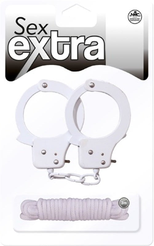 Sex Extra Metal Cuffs & Love Rope Kit Set - Cuffs and Restraints