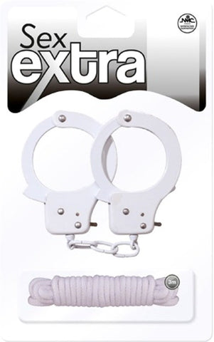 Sex Extra Metal Cuffs & Love Rope Kit Set - Cuffs and Restraints
