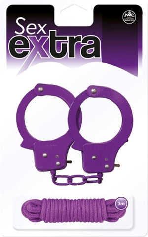 Sex Extra Metal Cuffs & Love Rope Kit Set - Cuffs and Restraints