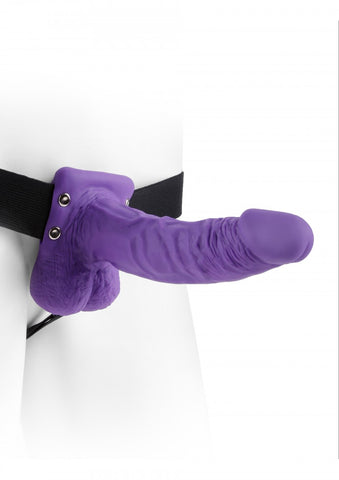 Fetish Fantasy Series 7 Inch Hollow Strap-On Dong with Balls - Rabbit Vibrators