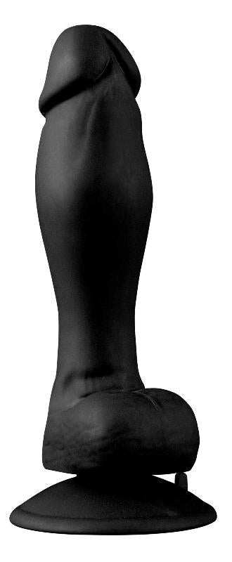 Shove Up 6" Silicone Dong With Suction Cup Black - Realistic Dildos