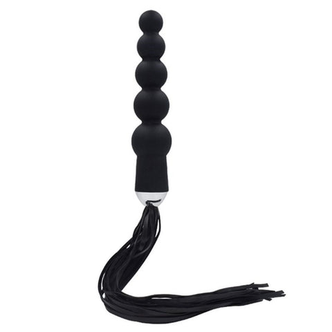 Silicone 5 Anal Beads With Whip - Whips And Crops